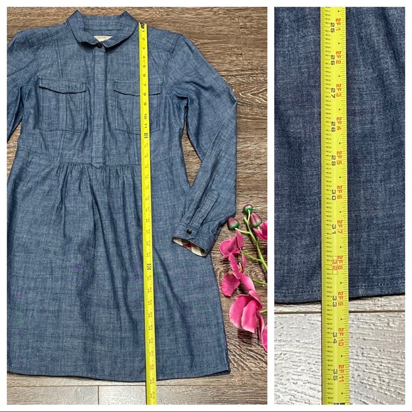 HP🎉 Burberry Gathered Detail Chambray Dress - Picture 7 of 7
